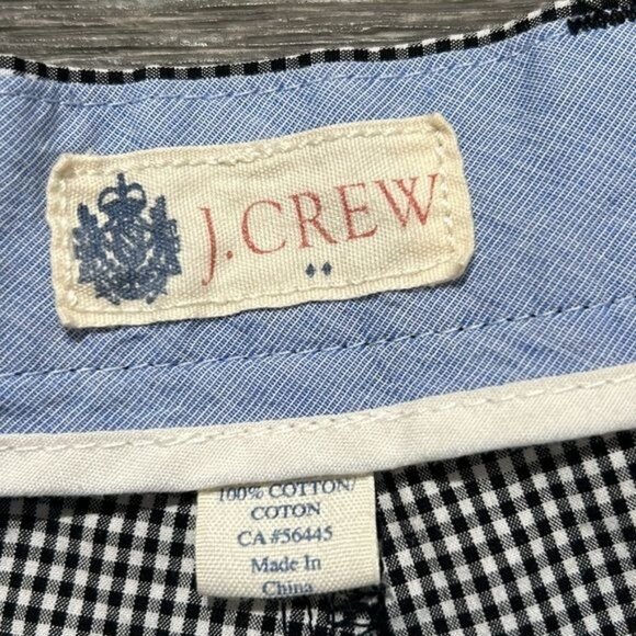 J.Crew Gingham Shorts 34 Black White Vichy Check Cotton Flat Front Preppy 11" - Picture 3 of 9